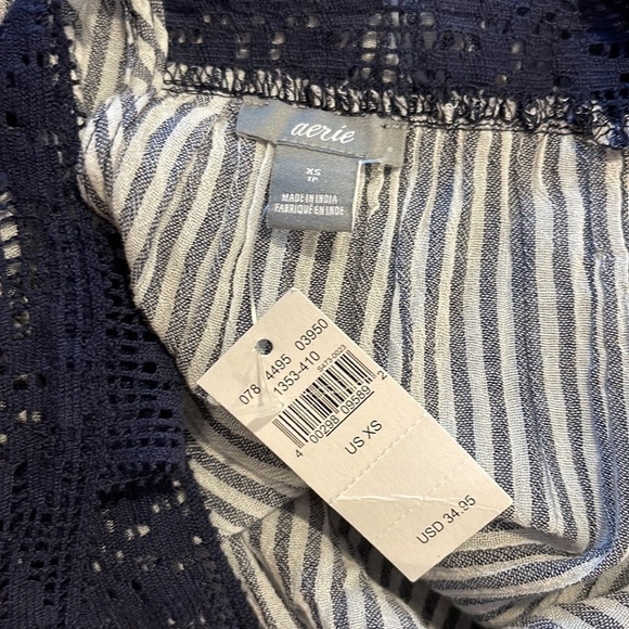 NWT Aerie Striped Babydoll Top XS Square Neck - Picture 4 of 4